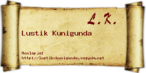 Lustik Kunigunda névjegykártya